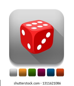 dice With long shadow over app button