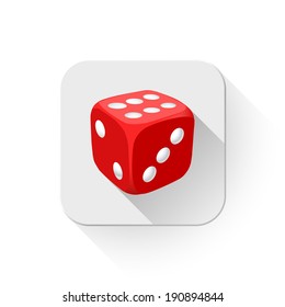 dice With long shadow over app button