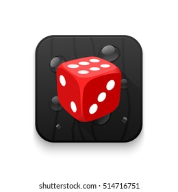 dice With long shadow over app button