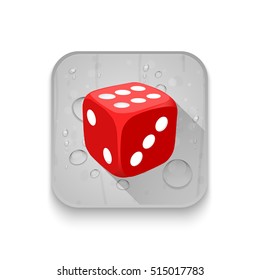 dice With long shadow over app button