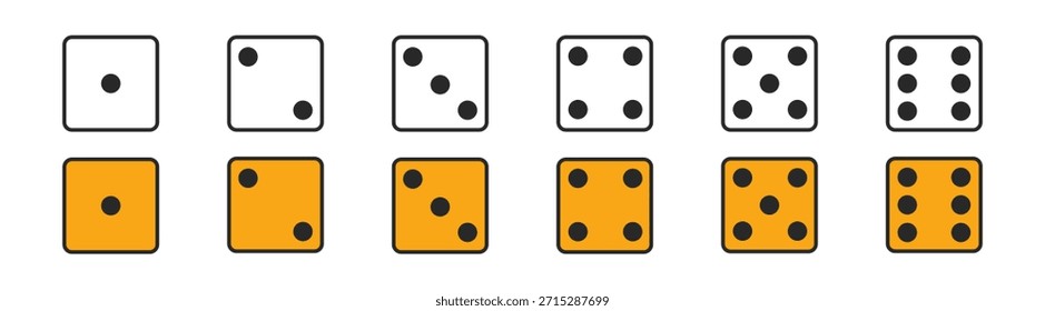 Dice gamе sorte chance cubo aposta sucesso jogar número ícone vetor ilustração no fundo transparente.