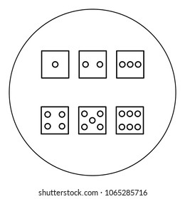 Dice nubes icon black color in circle