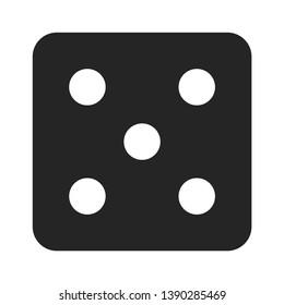 Dice number five icon isolated on white background