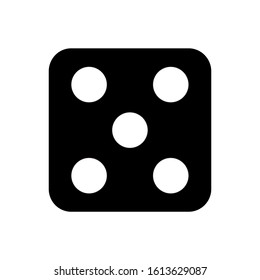 Dice number five icon isolated on white background. Vector illustration. EPS10.