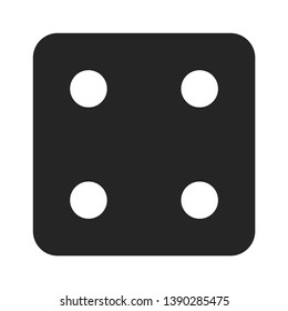 Dice number four icon isolated on white background