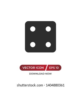 Dice number four vector icon in modern design style for web site and mobile app