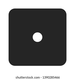Dice number one icon isolated on white background