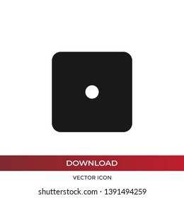 Dice number one icon in modern design style for web site and mobile app