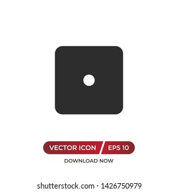 Dice number one vector icon in modern design style for web site and mobile app
