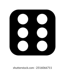 Dice number six. Vector image