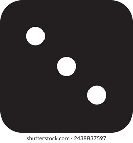 Icono de dados número tres aislado sobre fondo blanco