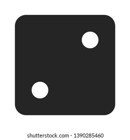 Dice number two icon isolated on white background
