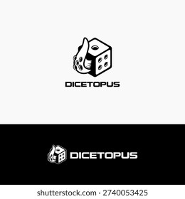 Dice Octopus Tentacle Logo Concept