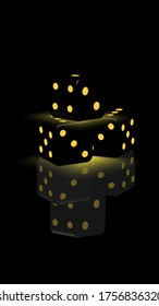 Dice on abstract background. Modern screen vector design for mobile app