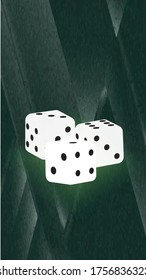 Dice on abstract background. Modern screen vector design for mobile app
