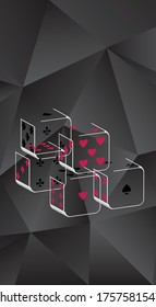 Dice on abstract background. Modern screen vector design for mobile app