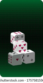 Dice on abstract background. Modern screen vector design for mobile app