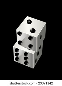  dice on black background