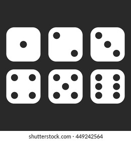 Dice on a black background. Vector illustration