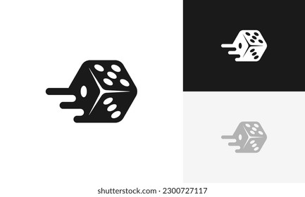 Dice on black logo icon design vector
