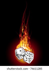 Dice on fire