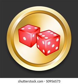 Dice sobre el botón de Internet dorado Ilustración original