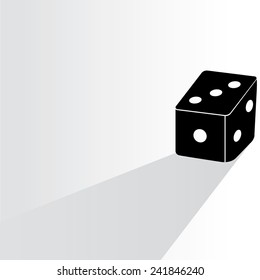 dice on white background, flat and shadow theme
