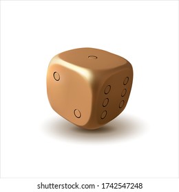 Dice sobre un fondo blanco. Diablos de oro. Fondo del casino. Ilustración vectorial.