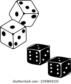 Dice on White Background.  Vector icon illustration