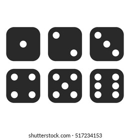 Dice on a white background. Vector illustration