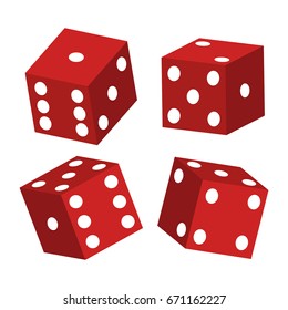 Dice on a white background. Vector illustration