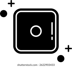 Dice one Line vector Icon Design