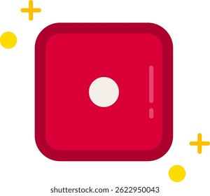Dice one Line vector Icon Design