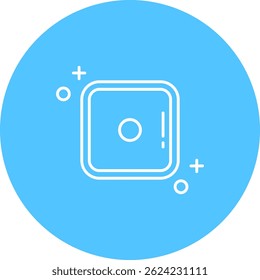 Dice one Line vector Icon Design