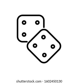 Dice outline icon. Symbol, logo illustration for mobile concept and web design.