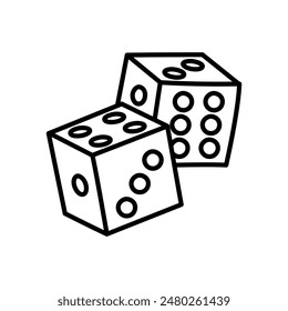 Dice Outline Icon, Vector illustration