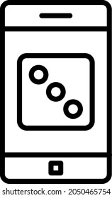Dice Outline Vector Icon Design
