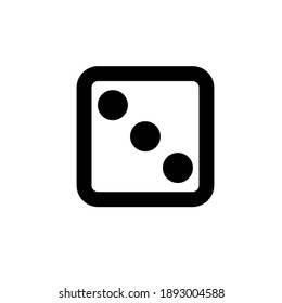 Dice outline vector icon. Poker element. Games symbol. Exciting game. Gamble. Chance.