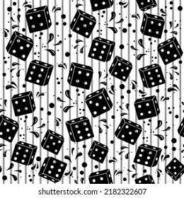 Dice pattern, color vector illustration