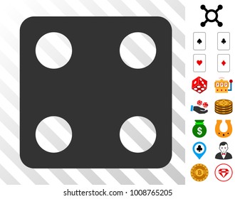 Dice pictograph with bonus gamble graphic icons. Vector illustration style is flat iconic symbols. Designed for gambling websites.