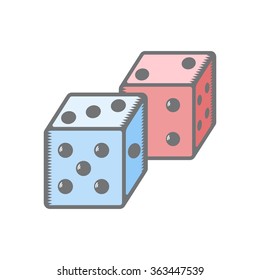 dice playing vector illustration simple