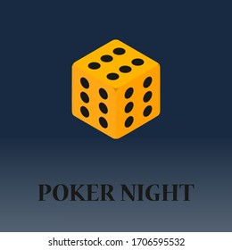 Dice for poker playing. Concept poker night. Vector illustration