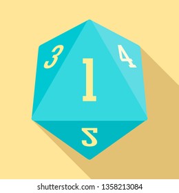 Dice polygonal number icon. Flat illustration of dice polygonal number vector icon for web design