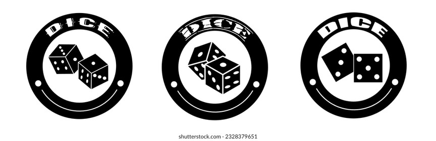 Dice product sale icon vector illustration. Design for shop and sale banner business.