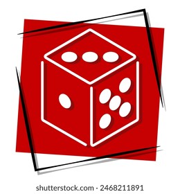 dice red banner. Vector illustration.