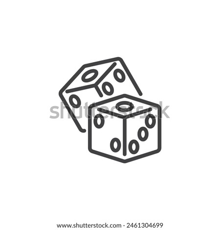 Dice Roll line icon. linear style sign for mobile concept and web design. Gambling dice outline vector icon. Symbol, logo illustration. Vector graphics