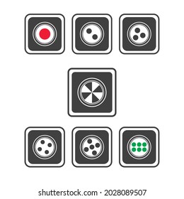 dice with roulette logo vector design and dice set for one to six