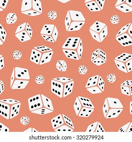 Dice seamless background pattern. Vector illustration.