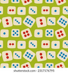 Dice seamless pattern. texture for fabric, wrapping, textile, wallpaper, apparel. Vector illustration.