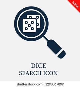 Dice search icon. Editable Dice search icon for web or mobile.